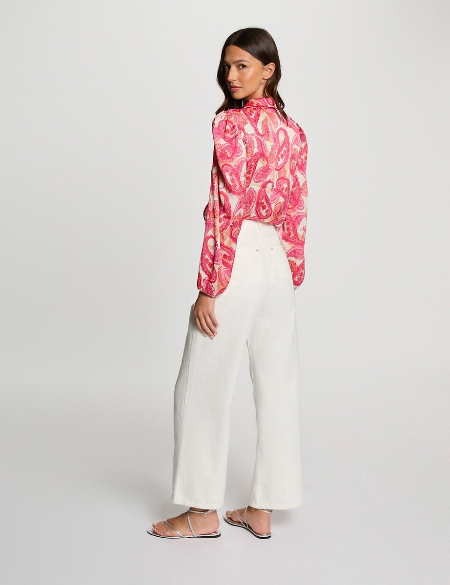MORGAN<br>Blusa feminina multicolorida com mangas compridas