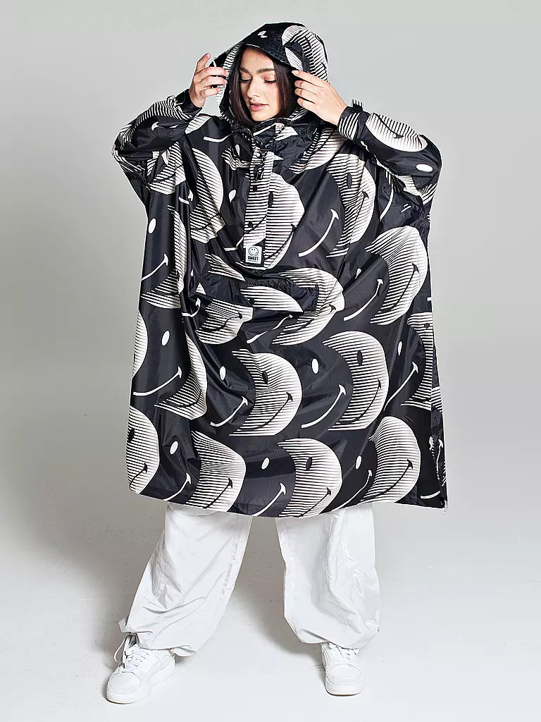 RAINKISS Regenjacke - Regenponcho HALF MOON SMILE schwarz