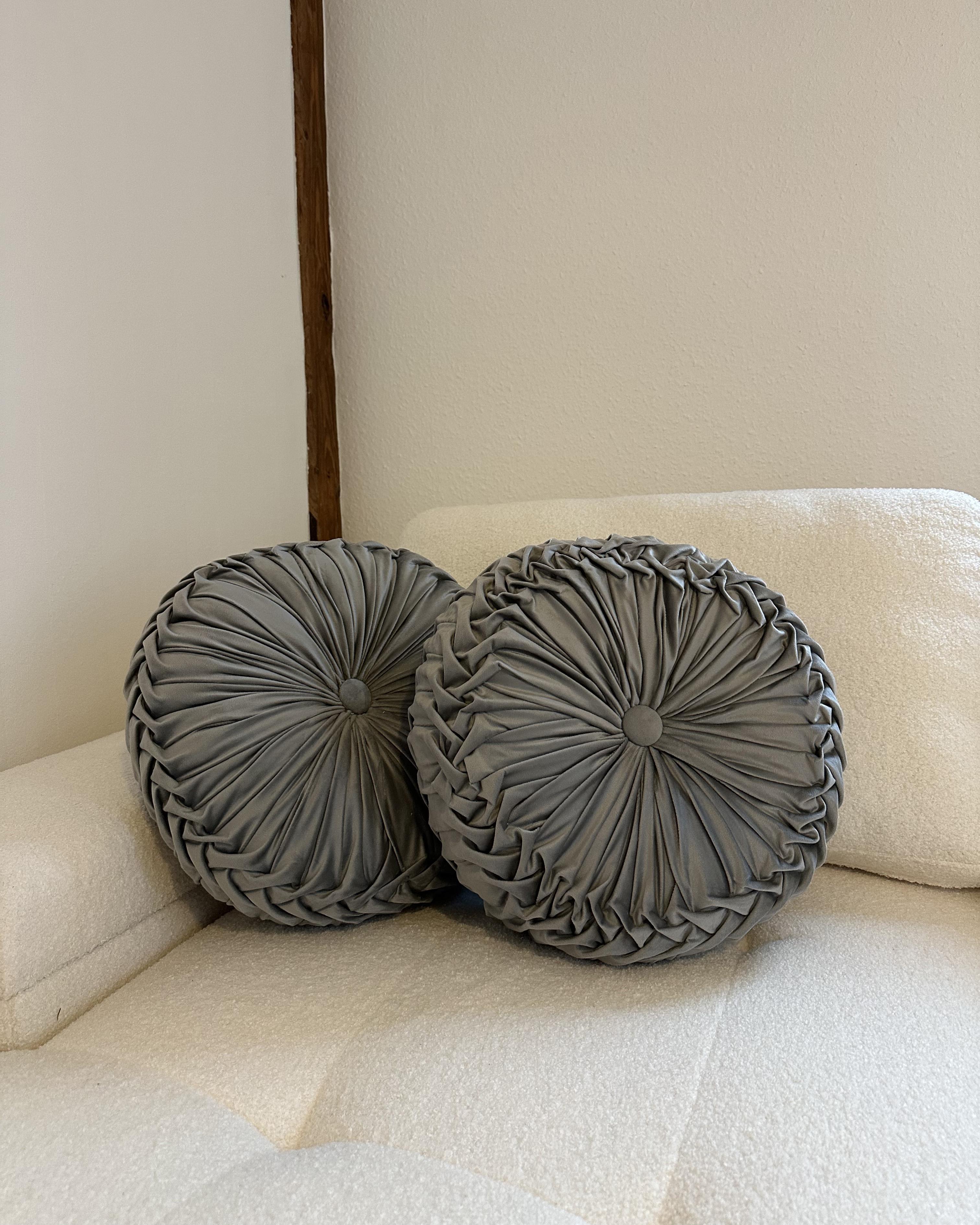 Set van 2 sierkussens UDALA Fluweel 40 x 40 cm Grijs effen