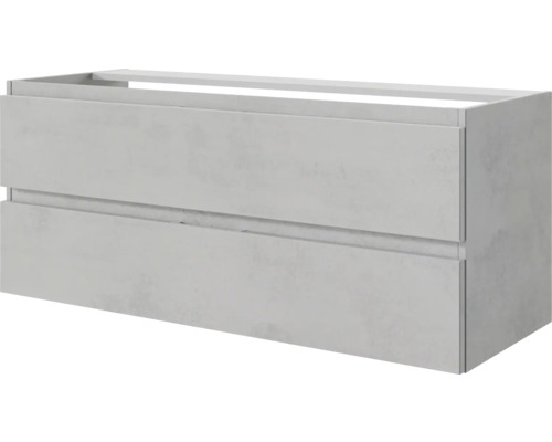 3-delige badkamermeubelset Pelipal serie 4035 BxHxD 120 x 200 x 45 cm, fronten grijs, met witte keramische wastafel en keramische dubbele wastafel, badmeubel, spiegelkast met LED-verlichting 40351200121030