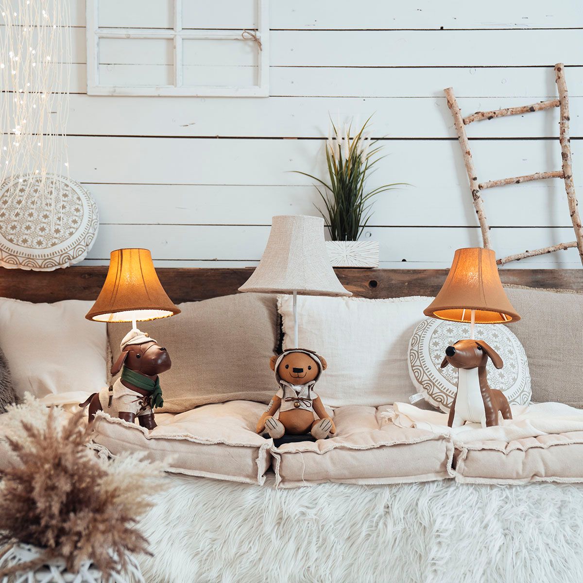 Kinder tafellamp jachthond bruin - Spike