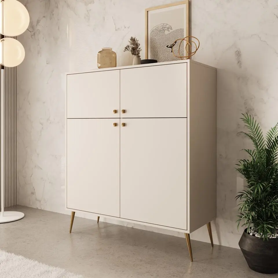 Meubella - Reunion - Dressoir - Beige - 105x41x122 cm