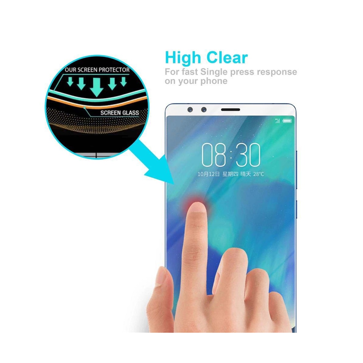 ZTE Nubia Z17S Skjermbeskytter Skärmskydd (hvit)