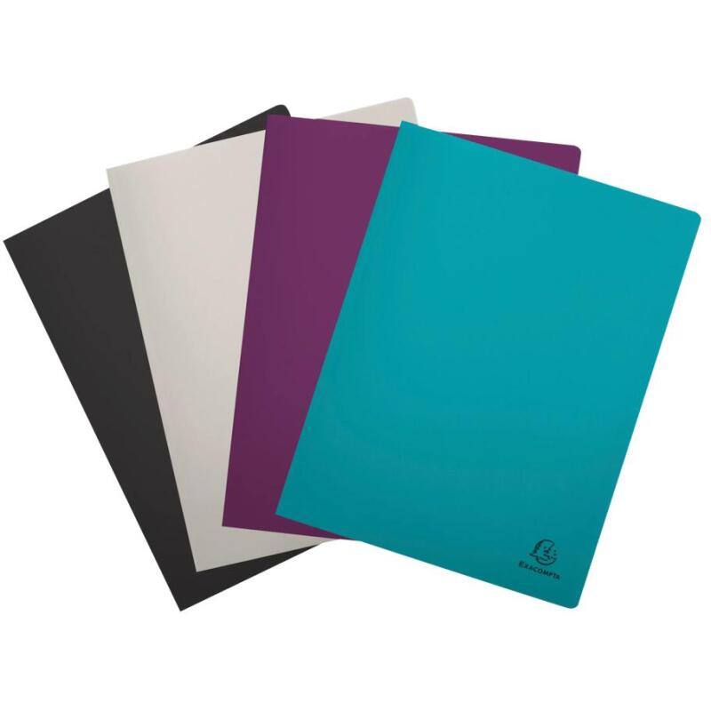 Protège-documents semi-rigide en PP recyclé 100 vues Titane - Couleurs assorties