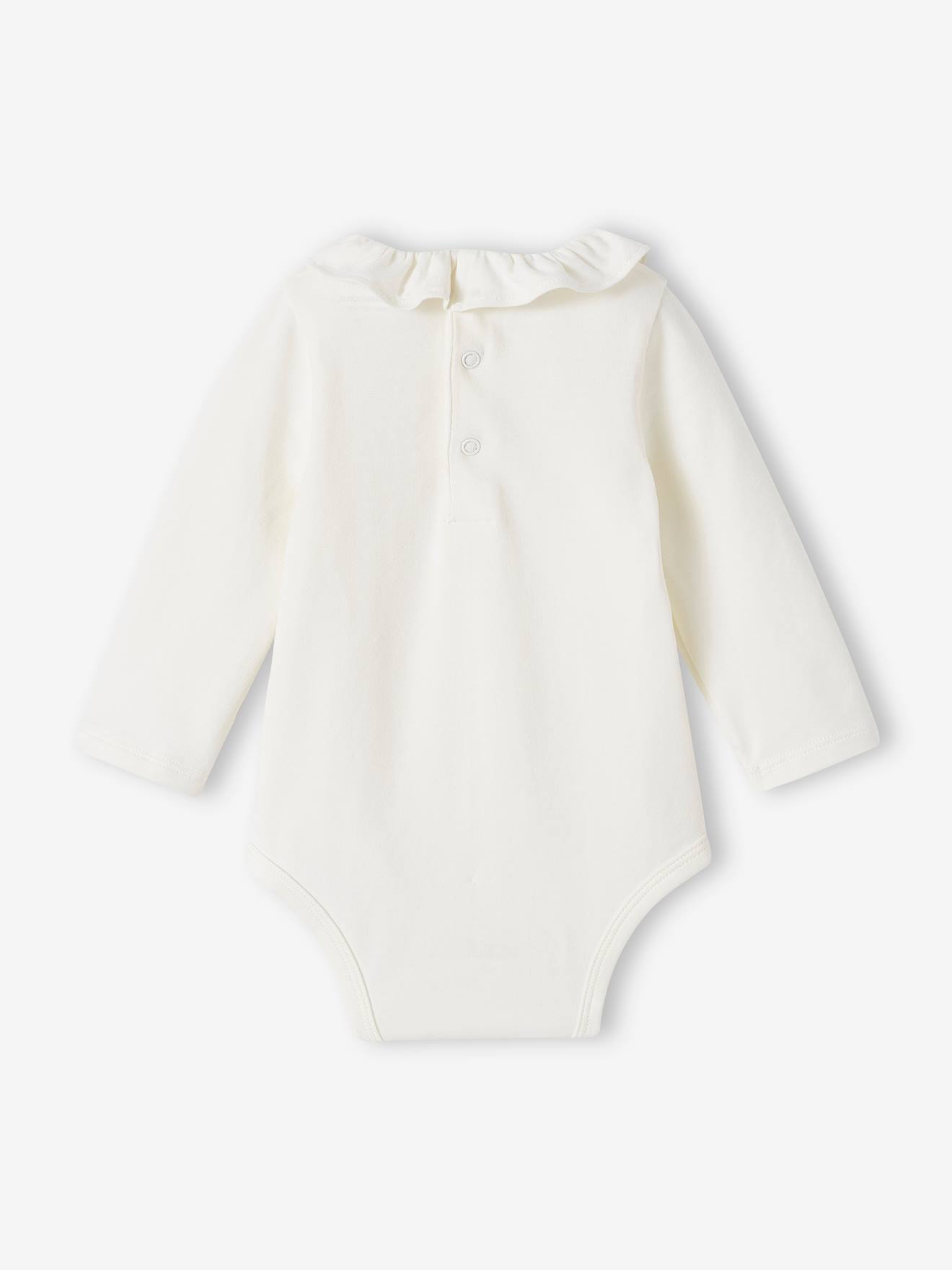 Conjunto de 2 bodies de manga comprida para bebê com gola Peter Pan, azul marinho