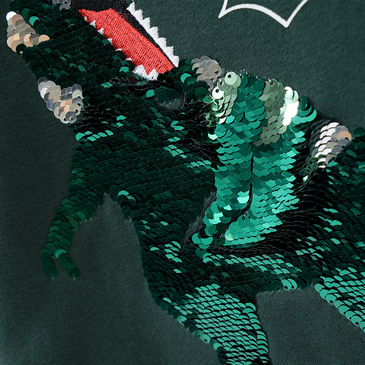 Topolino Jungen Sweatshirt mit Wendepailletten dunkelgrün