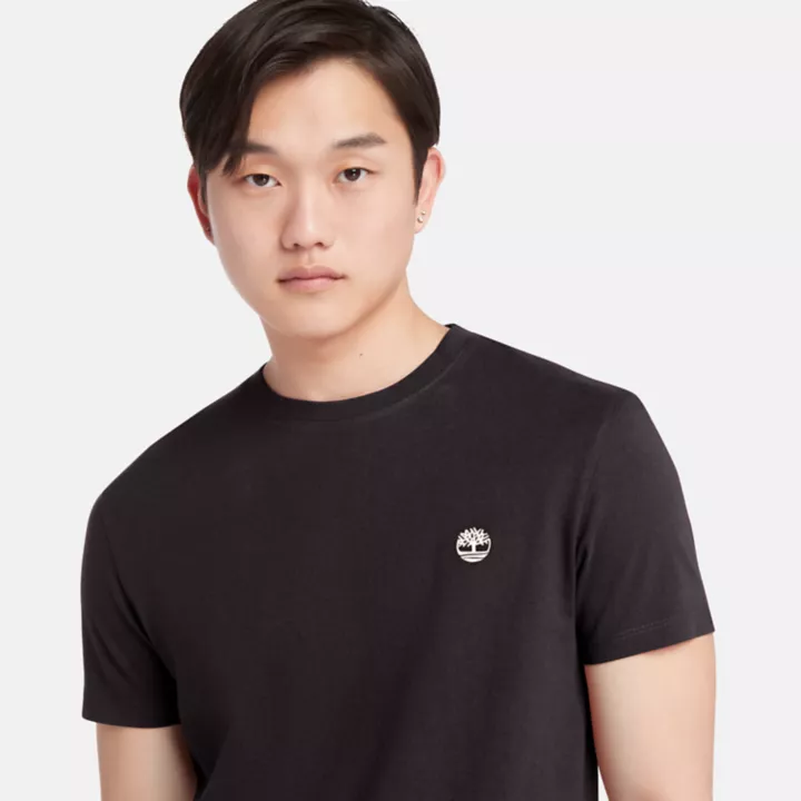 T-shirt coupe slim Dunstan River pour homme en noir
