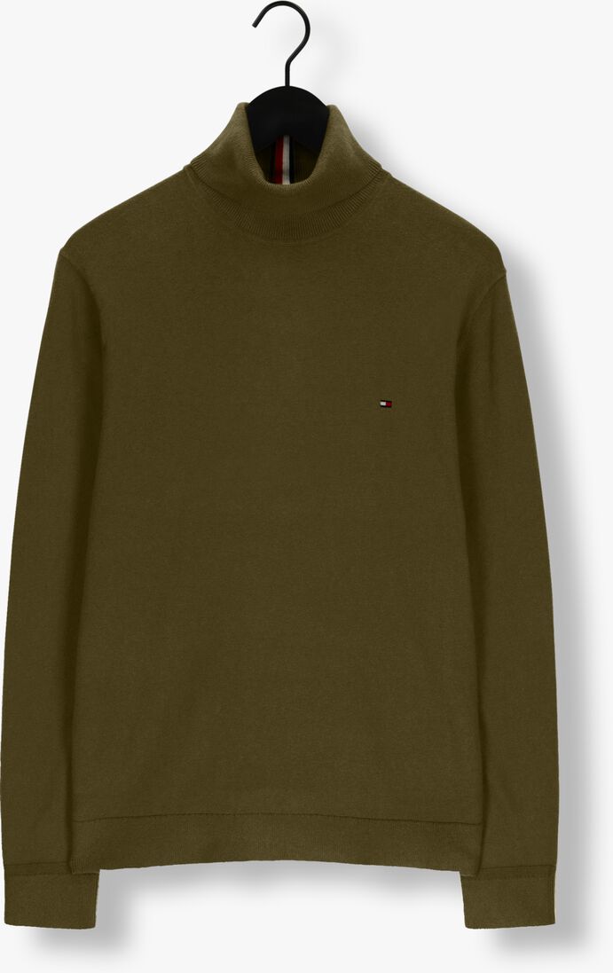TOMMY HILFIGER donkergroene tommy hilfiger coltrui pima org ctn cashmere roll neck