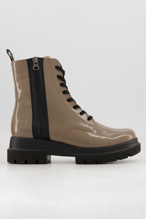 Remonte Crashlack-Boots, Lacklederoptik, Zipper, Weite G
