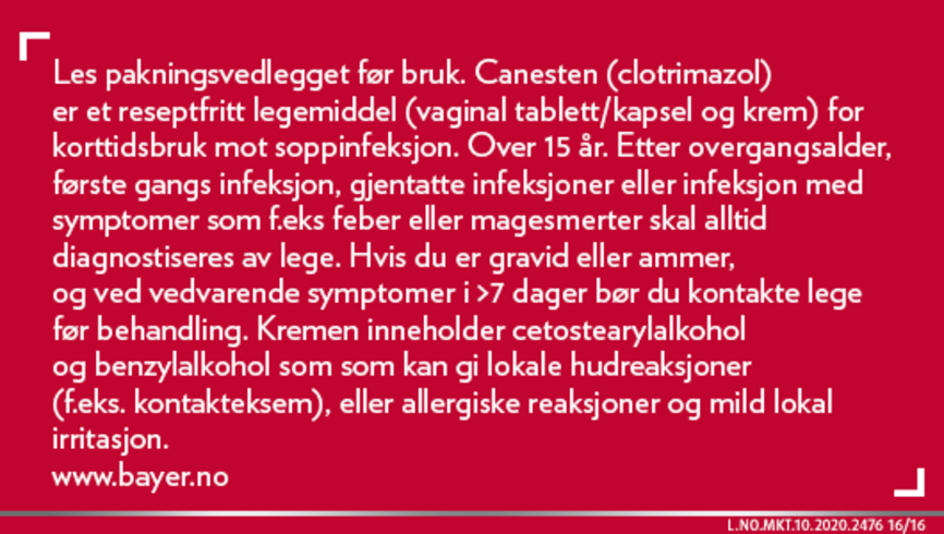 Canesten Vaginal kapsel 500 mg/Krem 1 %
