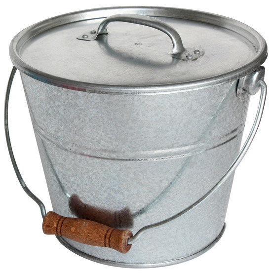 Seau à compost avec couvercle, acier galvanisé 5L