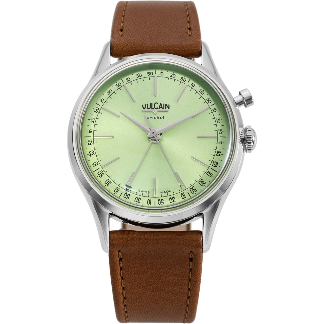 Vulcain Cricket President 39mm Pistachio Green Steel Caseback