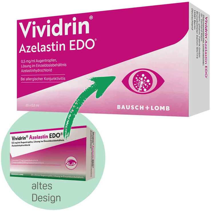 Vividrin® Azelastin EDO® Akuthilfe bei Heuschnupfen und Allergien, 20X0.6 ml