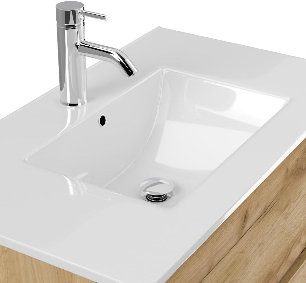 Magnolia Home Badmöbel Taifun & Waschtisch 80cm 2 Greifraum SoftClose Auszüge