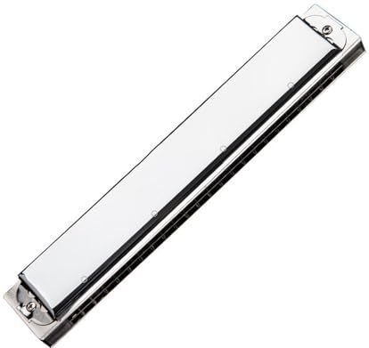 24 Holes Polyfone Mondharmonica Kleur Professioneel Volwassen Beginner Oefeninstrument beginners Mondharmonica Professioneel Instrument(7silver)