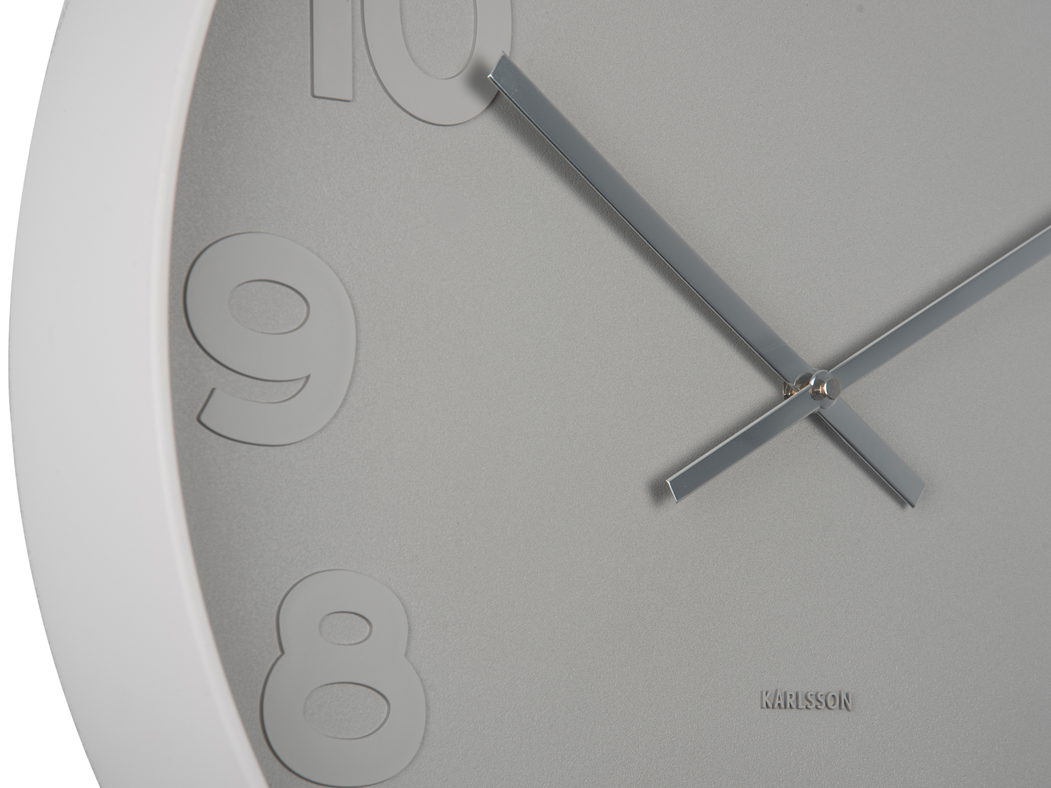 Wall clock Mr. Grey numbers large, warm grey