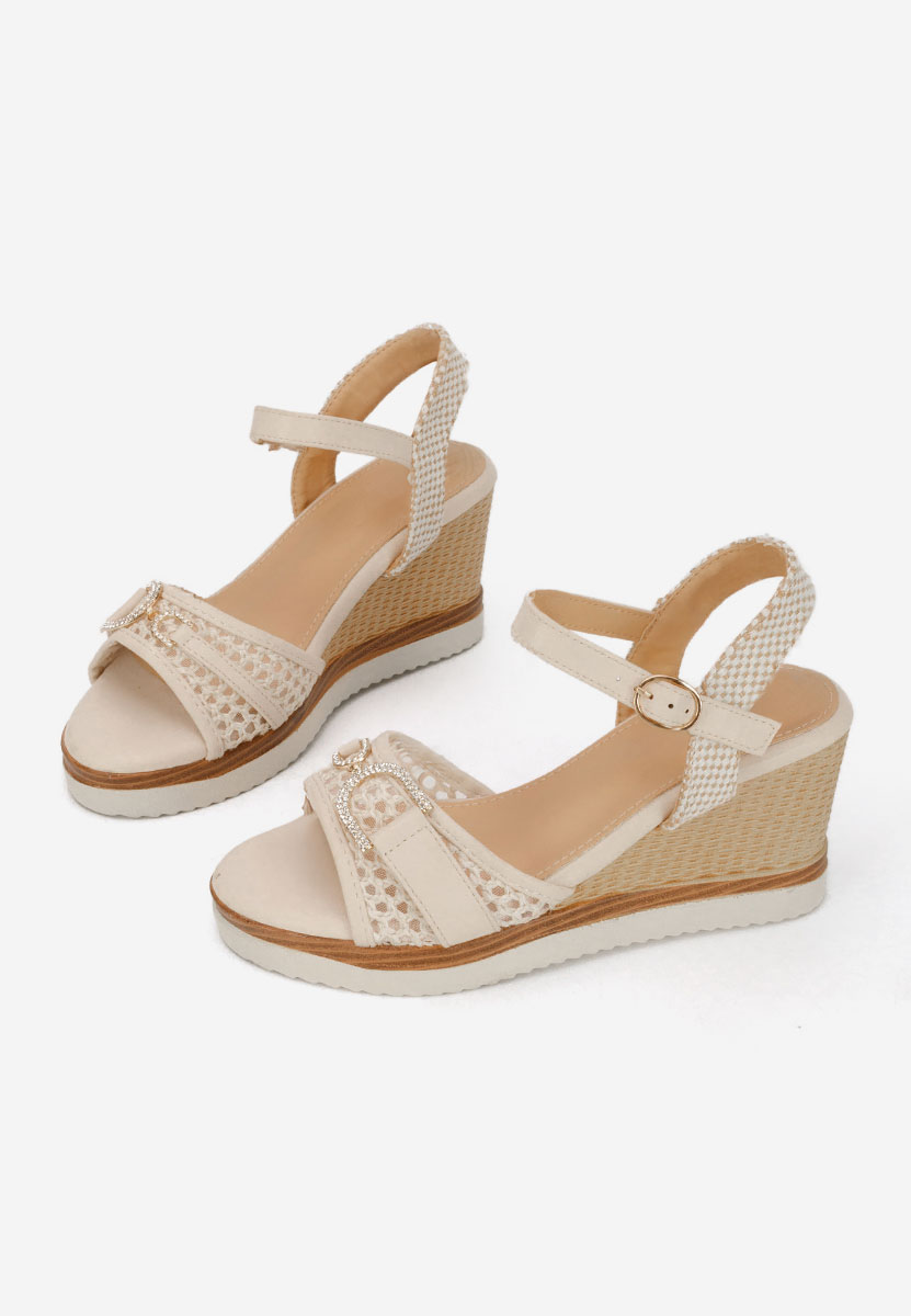 Sandales à plateforme beige Ramiela