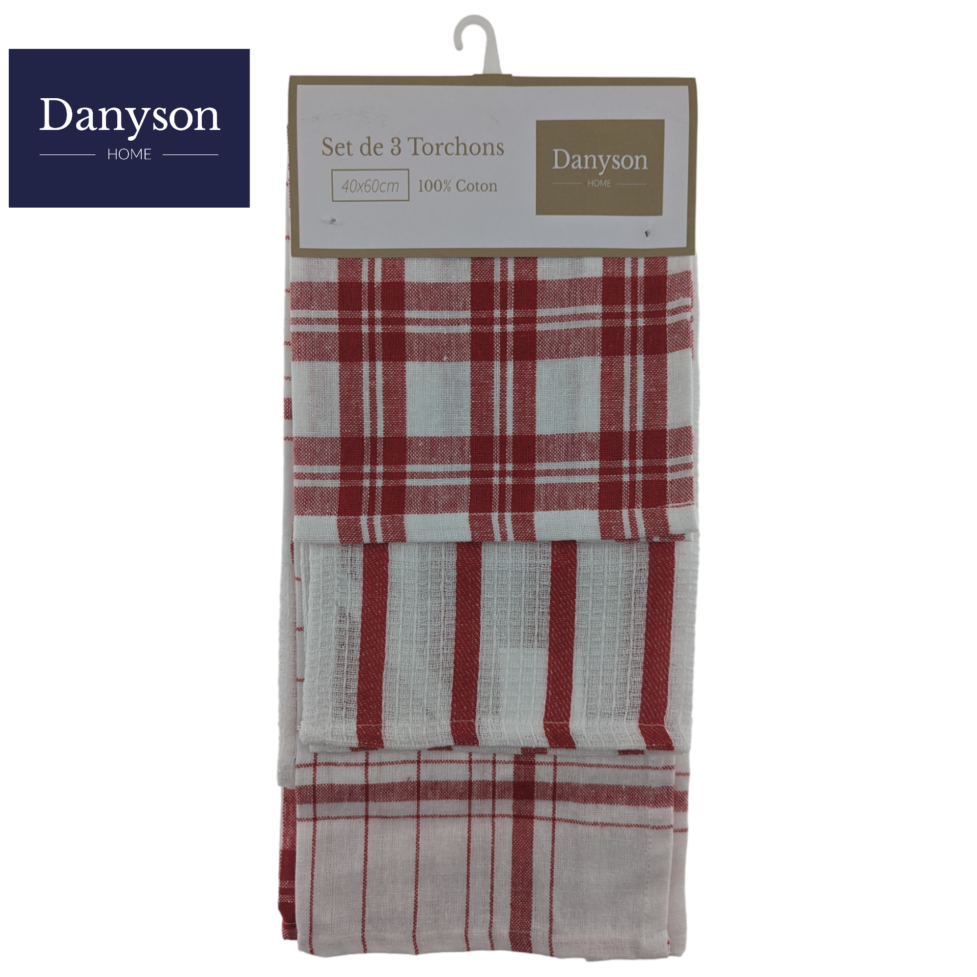 LOT 3 TORCHONS 40X60CM COTON
