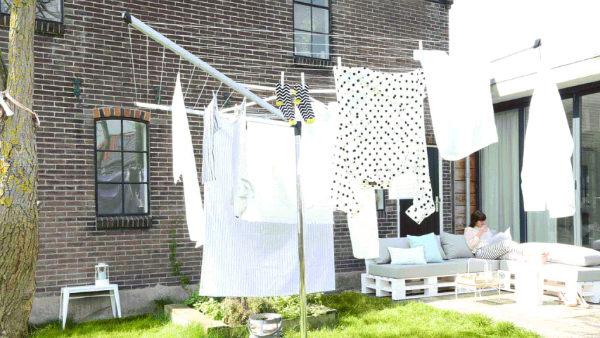 Droogmolen Topspinner, 60 meter met metalen grondanker, doorsnede 45 m
