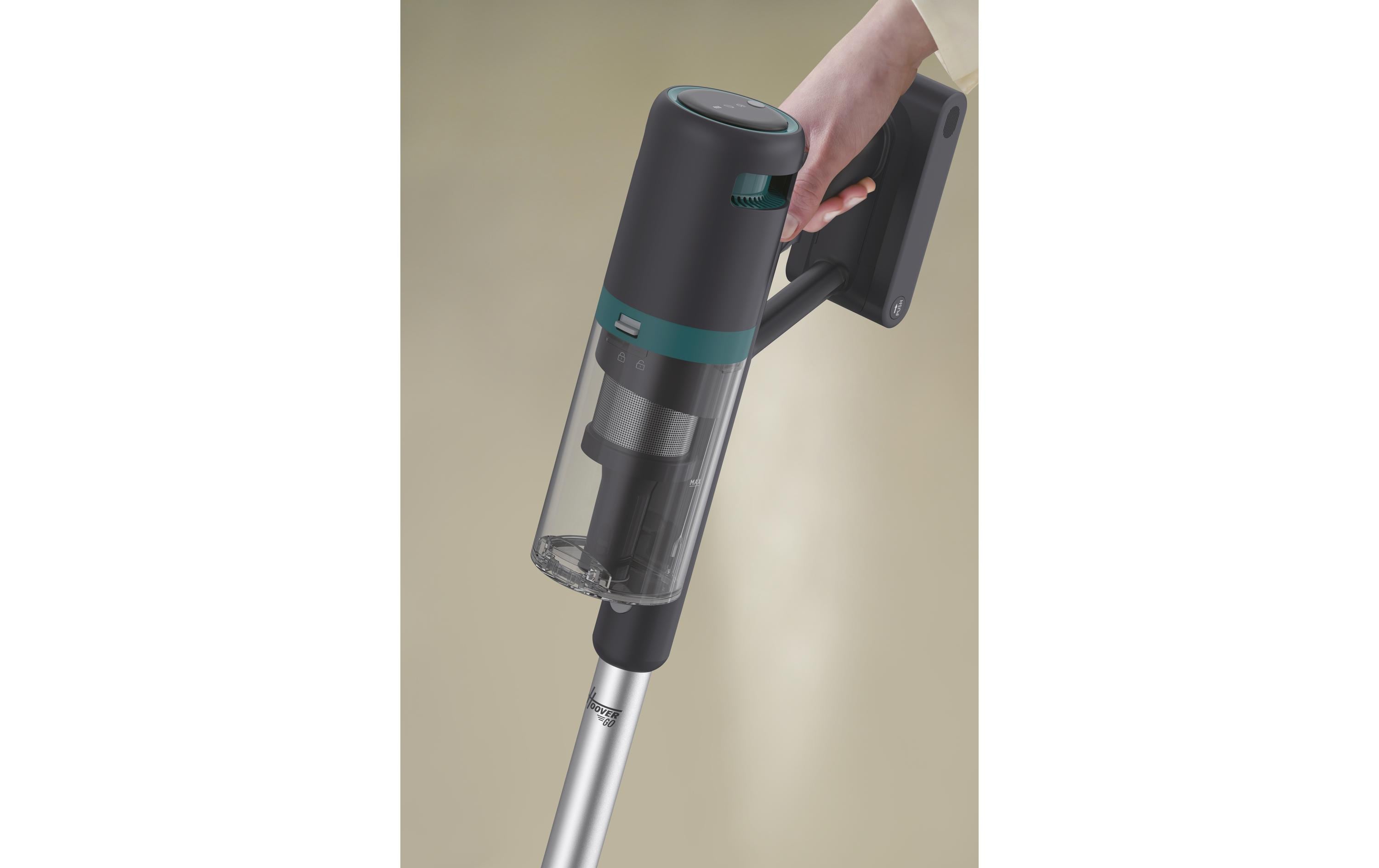 Akku-Hand- und Stielsauger HFG10P 011 Schwarz/Silber<br>Leistungsstarker Akku-Stabstaubsauger