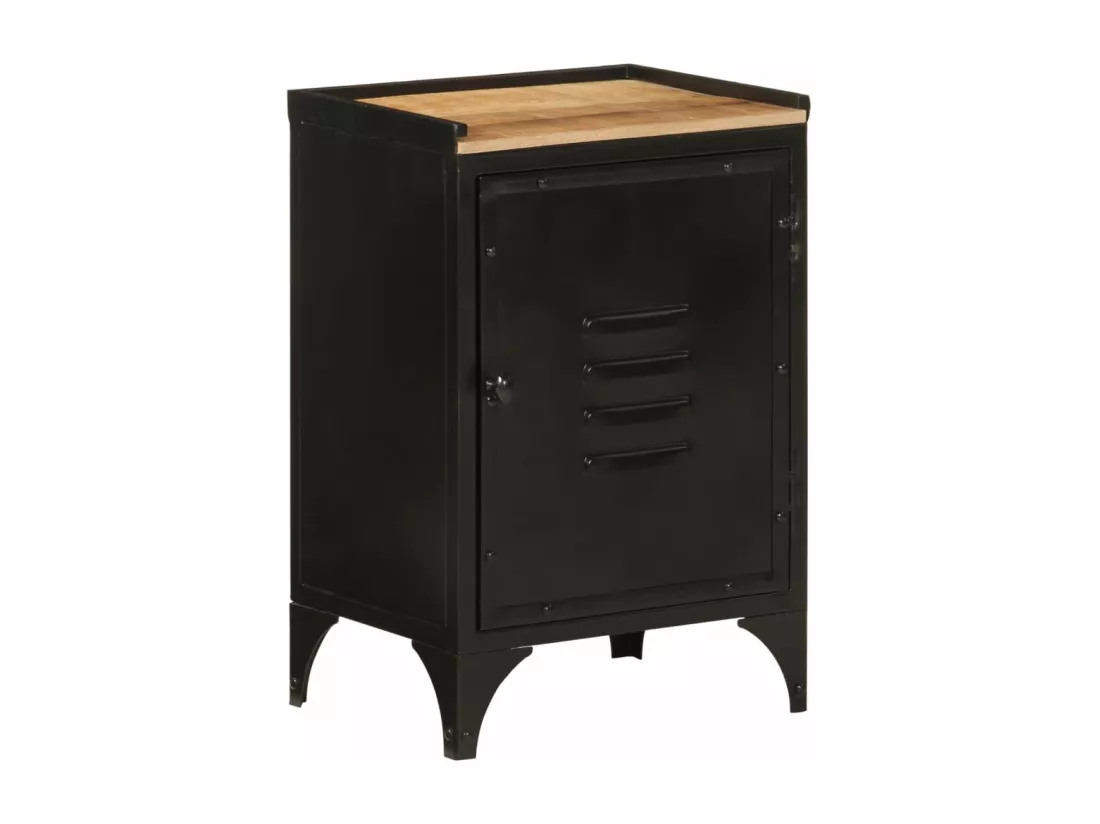 Armoire de salle de bain 40x30x60 cm fer et bois de manguier