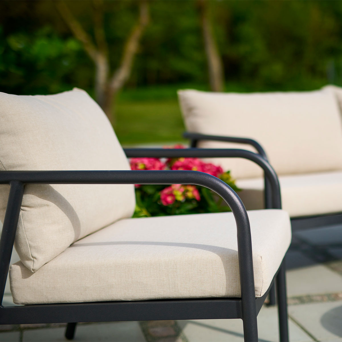 Tuin loungeset Manu 5-delig met zitkussens Beige