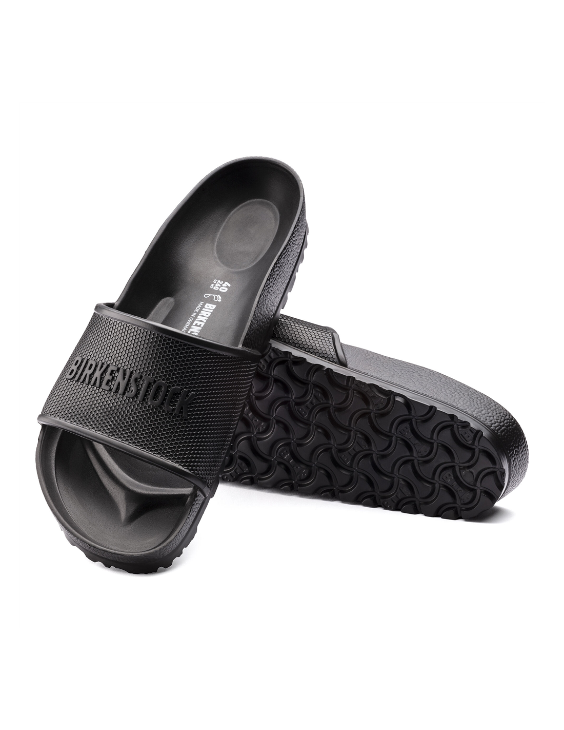 birkenstock Claquettes homme barbados caoutchouc noir