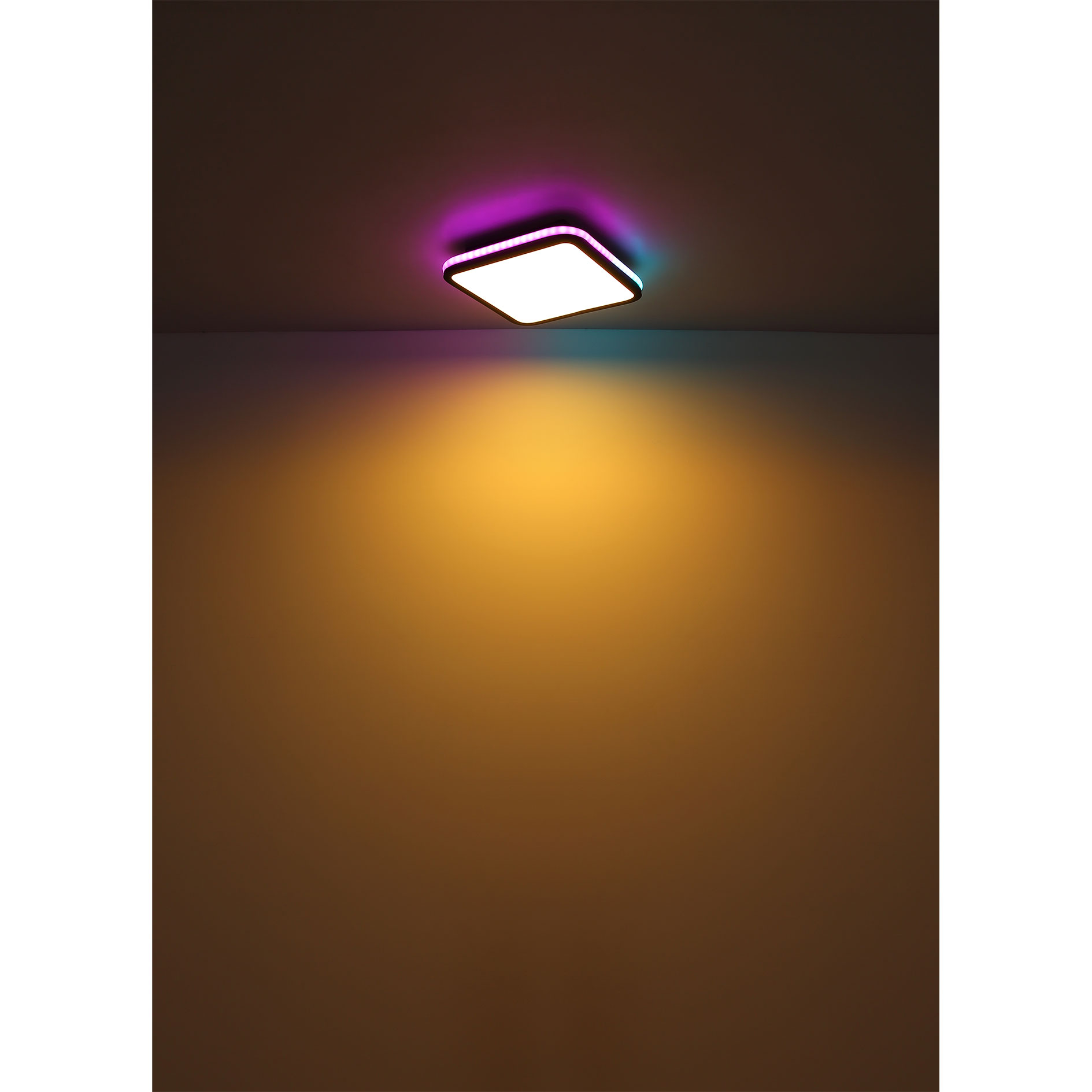LED-RGB-Deckenleuchte - schwarz matt - Regenbogeneffekt