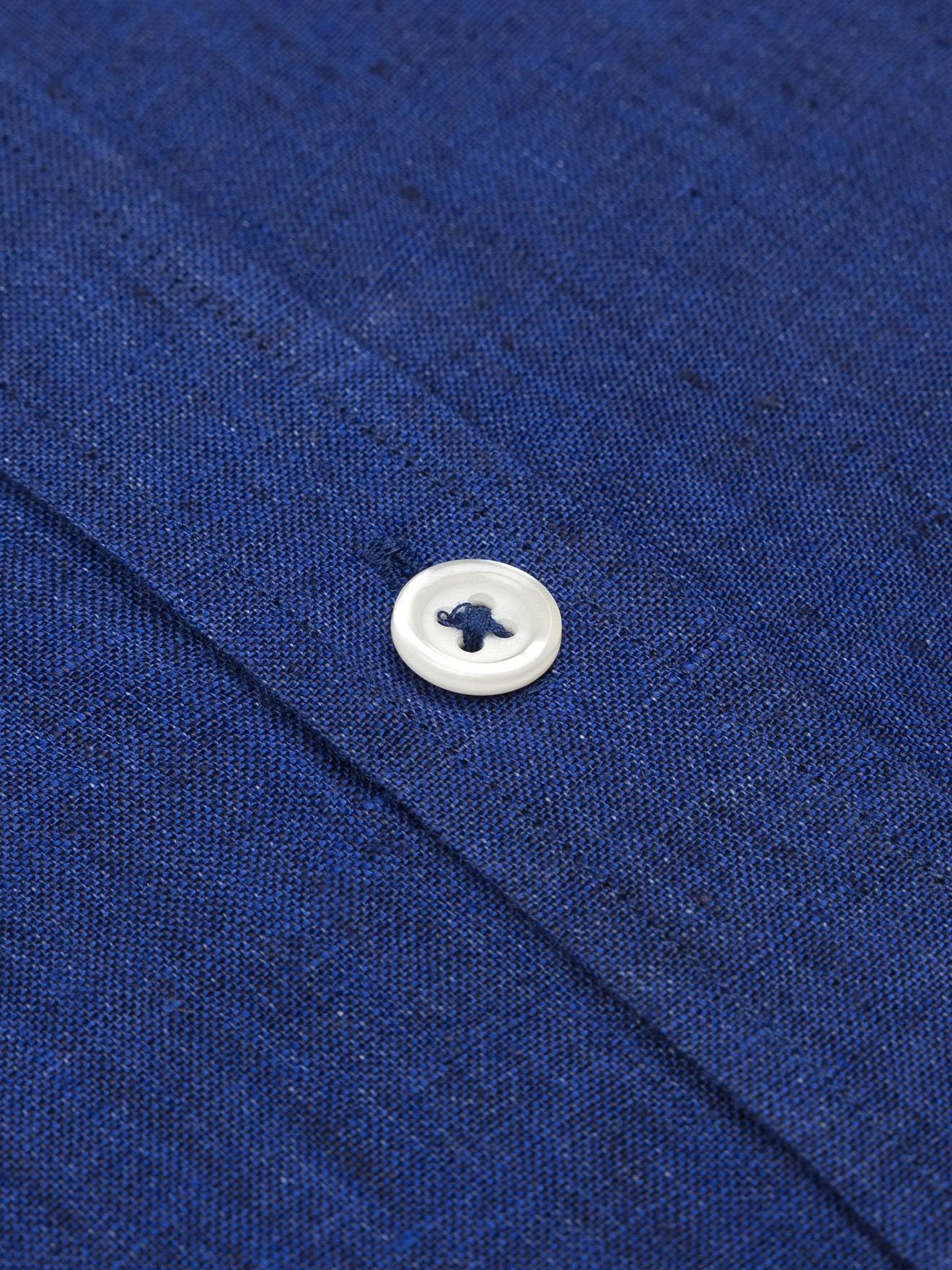 Chemise cintrée Olaf en lin indigo