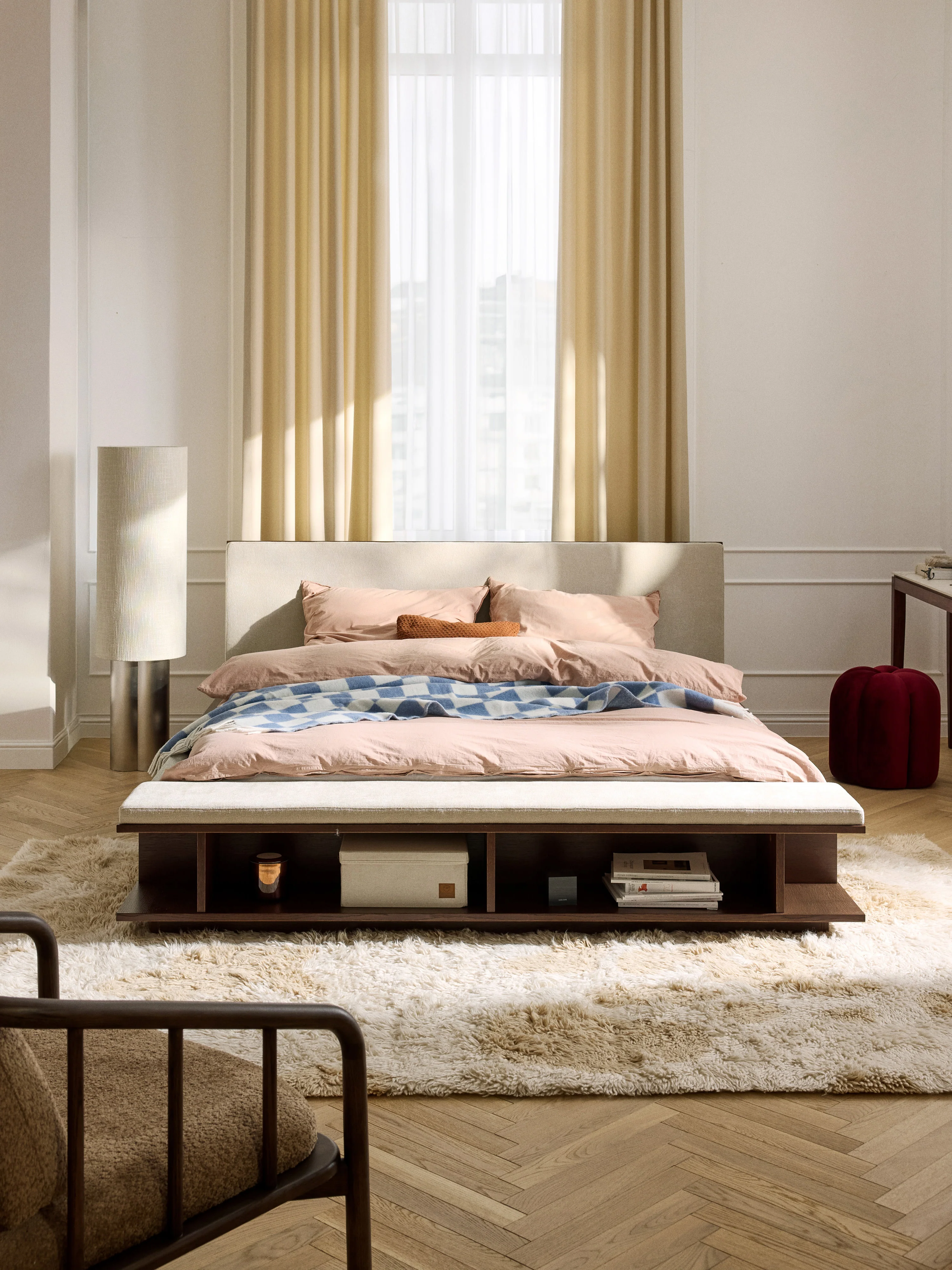 Houten bed Clark met bank en zijplanken