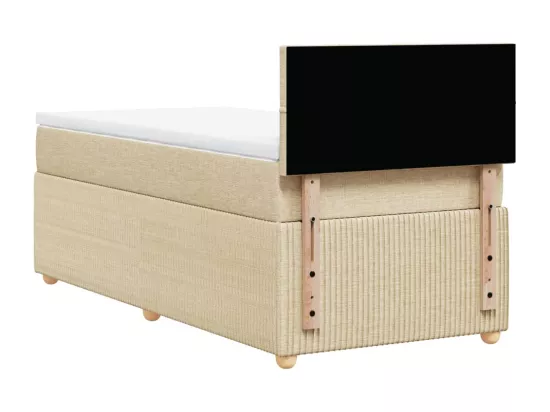 Sommier à lattes de lit et matelas Crème 90x190 cm Tissu