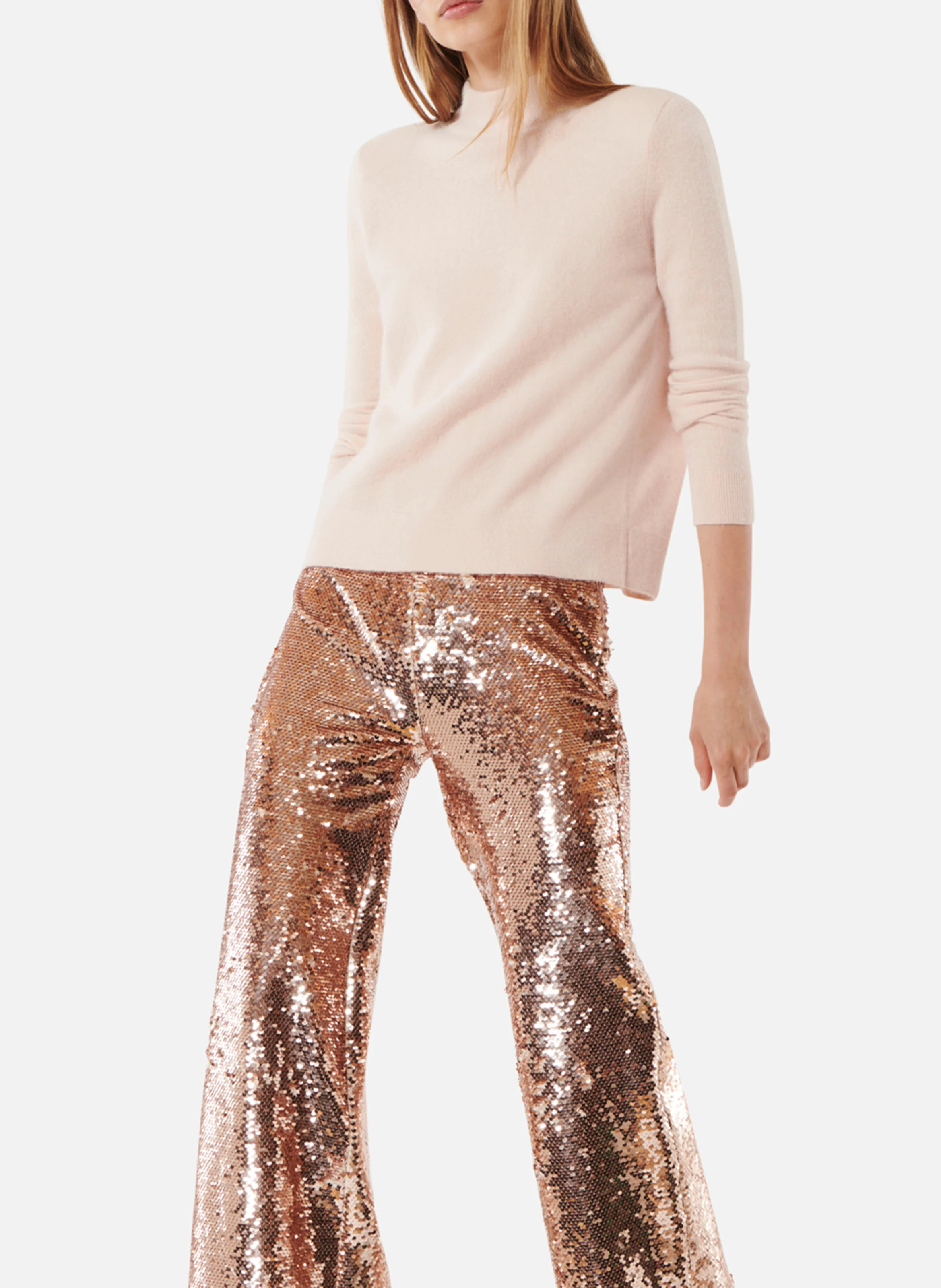 ROSSINI - Pull col rond en laine mélangée | Beige