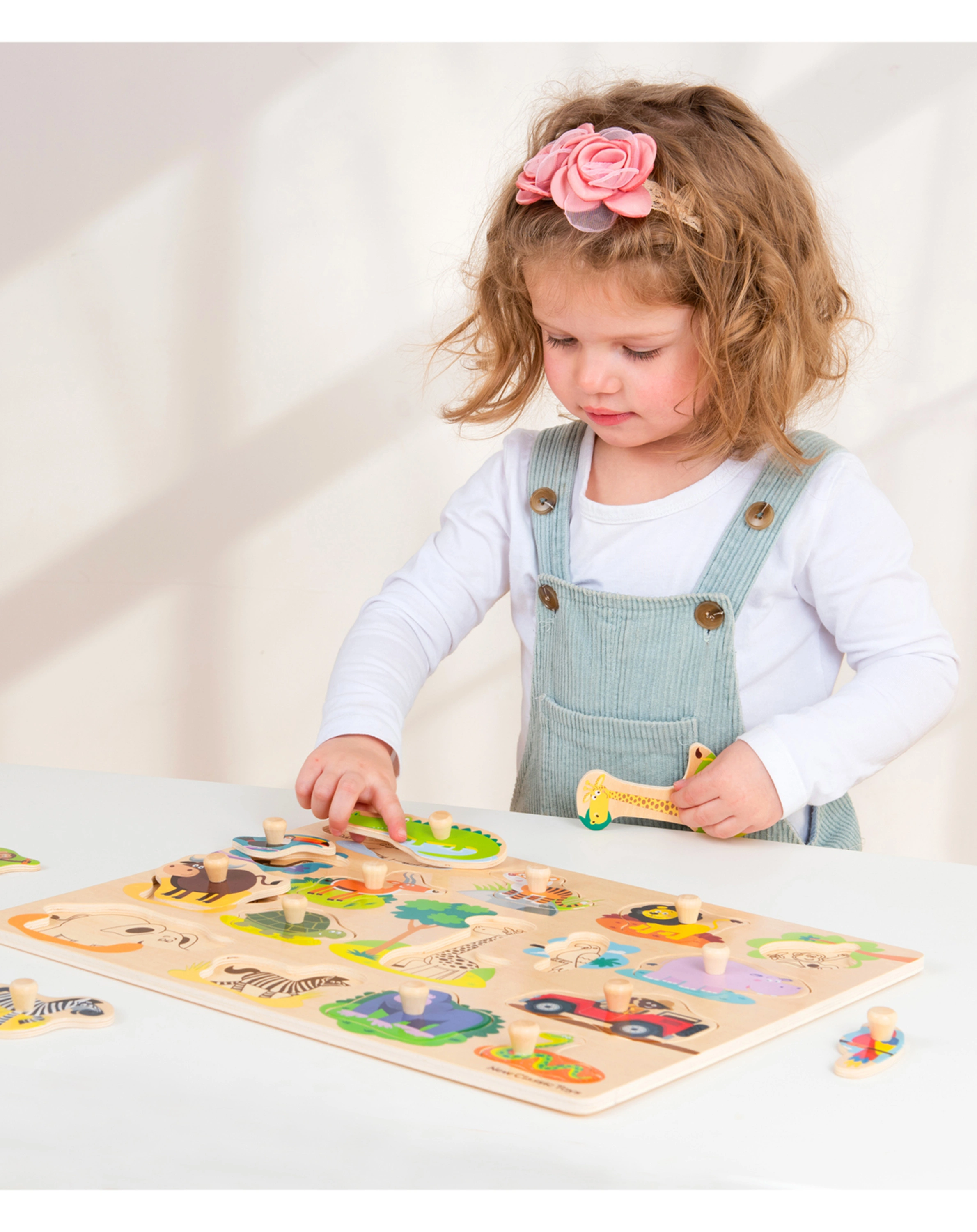 Steckpuzzle SAFARI 16-teilig aus Holz