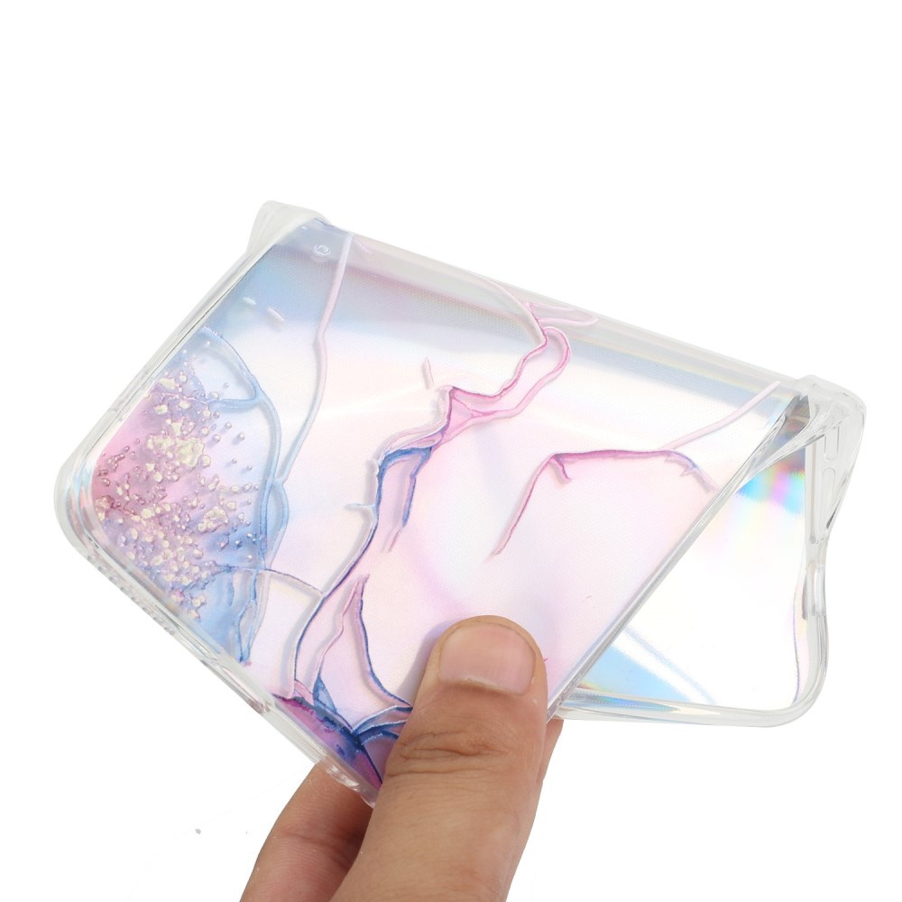 Samsung Galaxy S24 Gummi Hülle Laser Hologramm Marmor Look - Pink