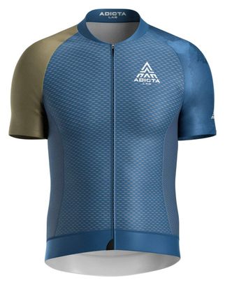 Maillot Manches Courtes Adicta Lab Valent V5 Bleu / Vert Olive