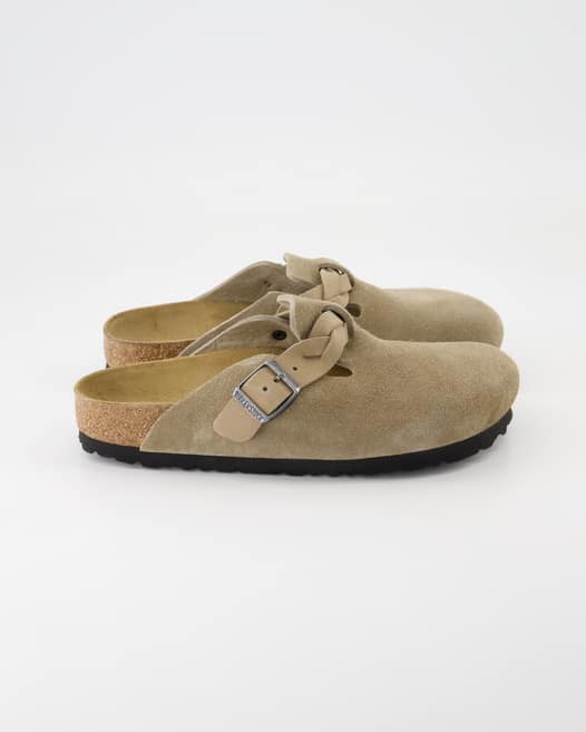 Birkenstock Boston Braided Pantoletten in Beige