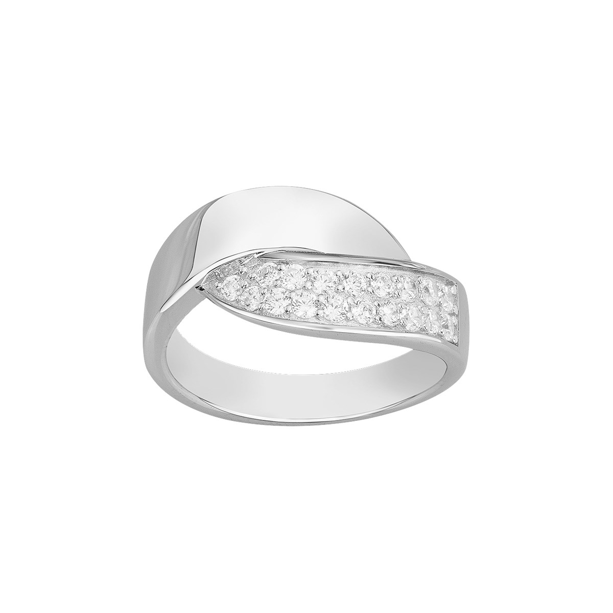 Bague en Argent avec oxyde de zirconium blanc