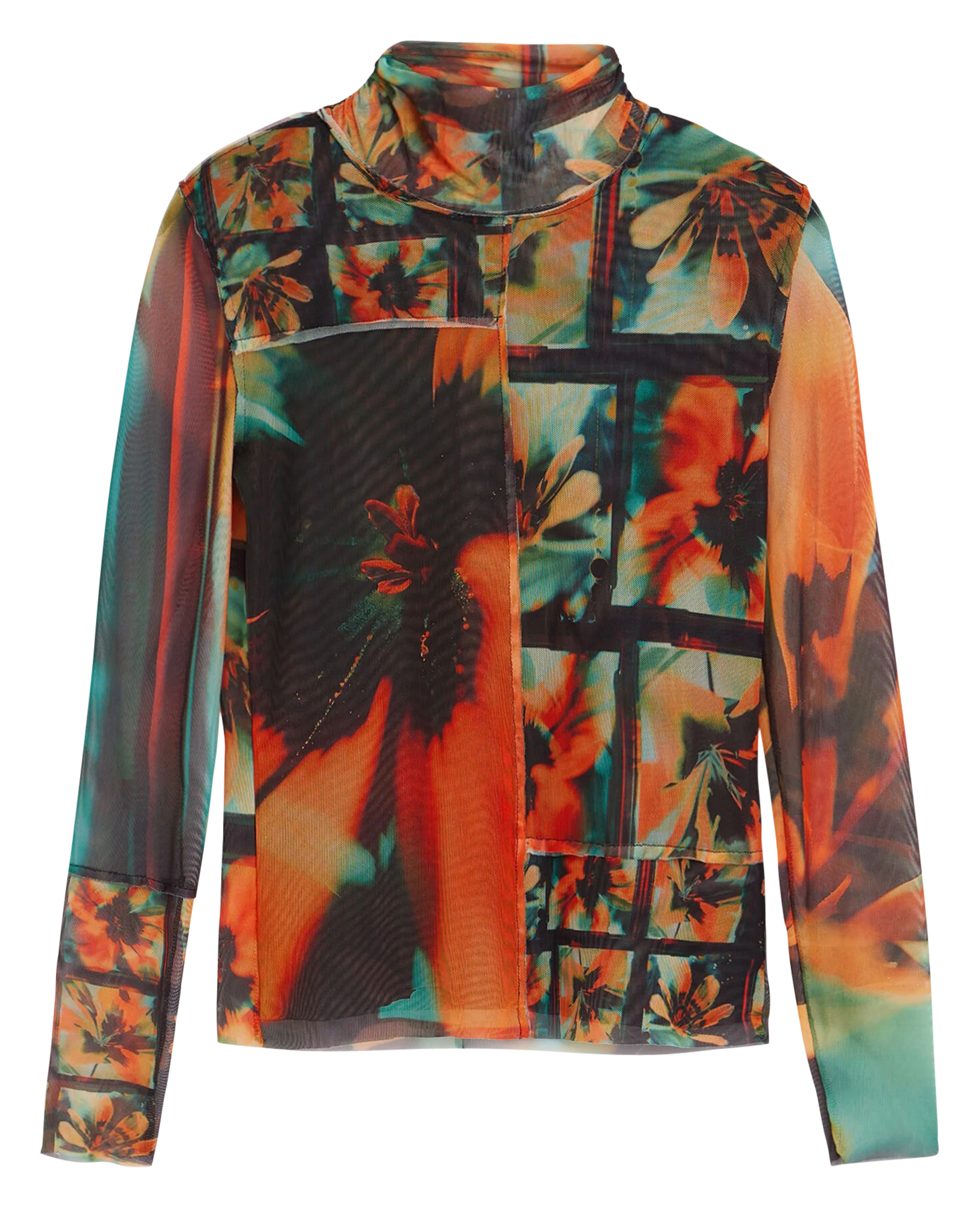 Tee-shirt en tulle imprimé | Orange