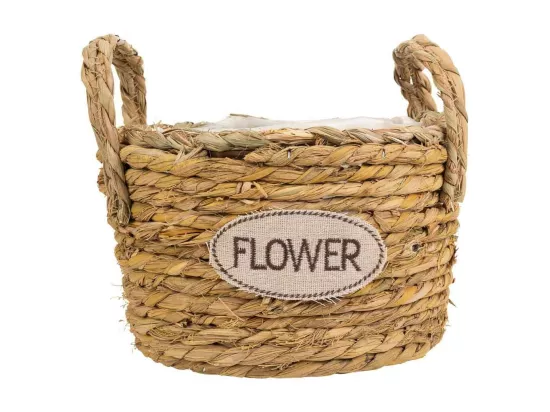 Panier en corde tressée marron d21x13h