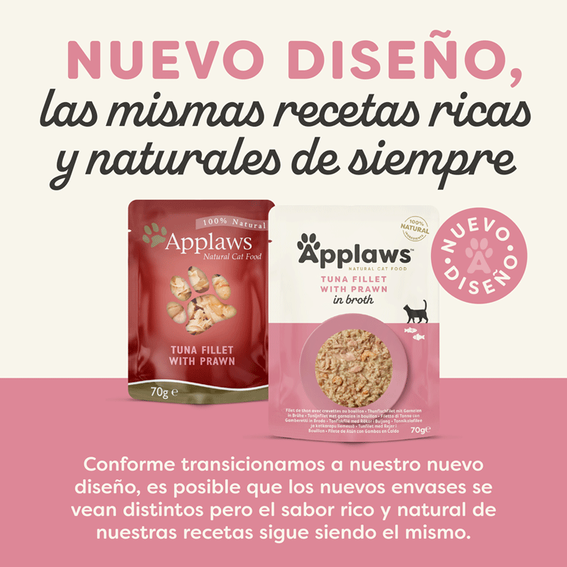 Sachê de 70g de atum e camarão Applaws para gatos
