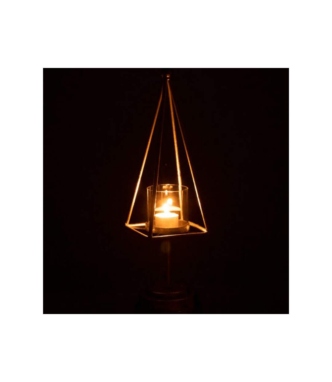 Paris Prix - Photophore Design Métal pyramide 40cm Argent