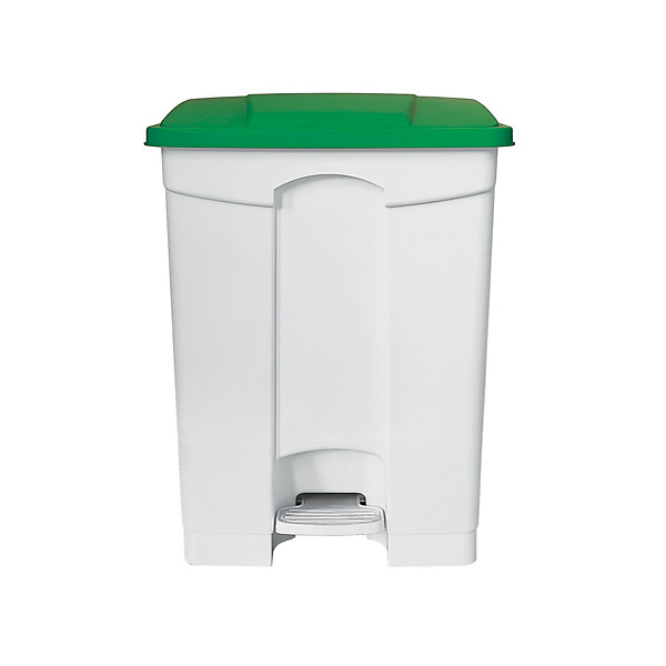 Conteneur HACCP blanc à pédale 45 litres, couvercle vert