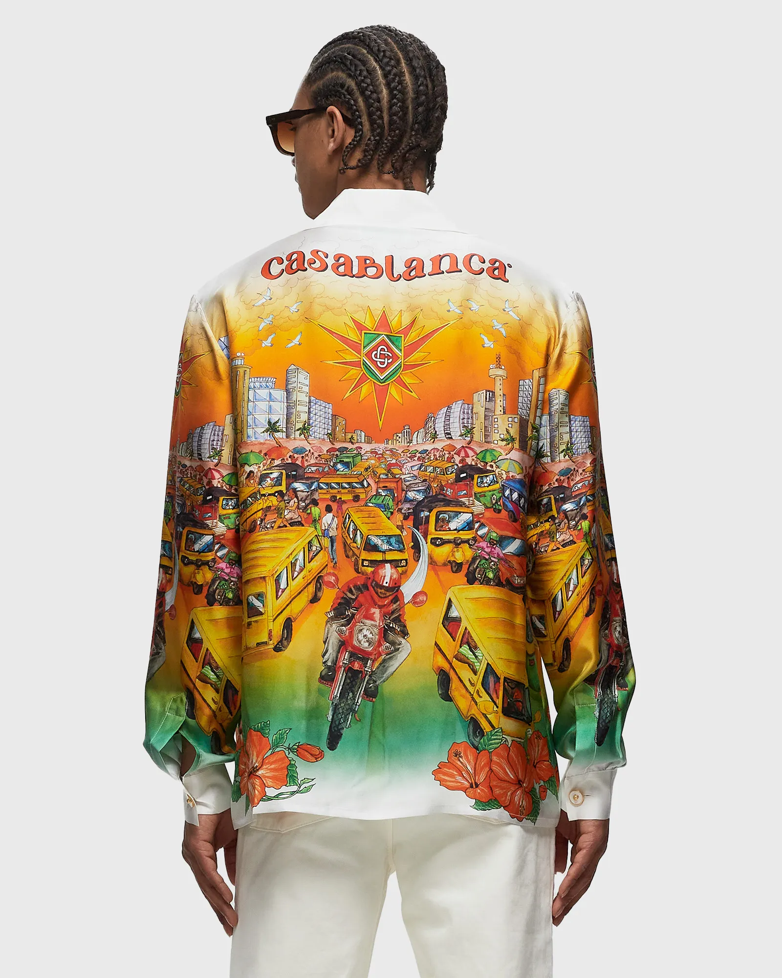 Casablanca UNISEX CUBAN COLLAR LONG SLEEVE SHIRT