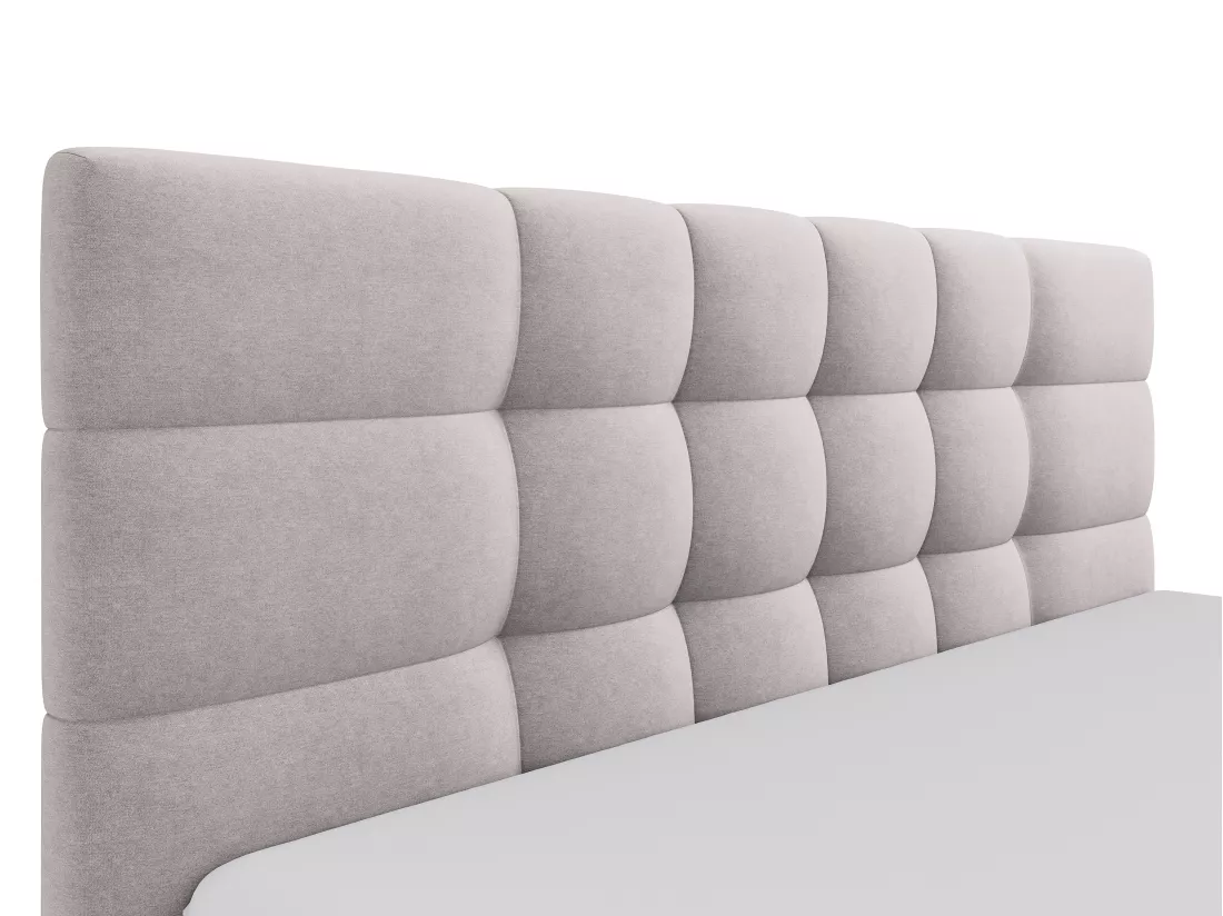 Lit coffre 200 x 200 cm - Tissu - Beige + Matelas - ELIAVA de Pascal Morabito