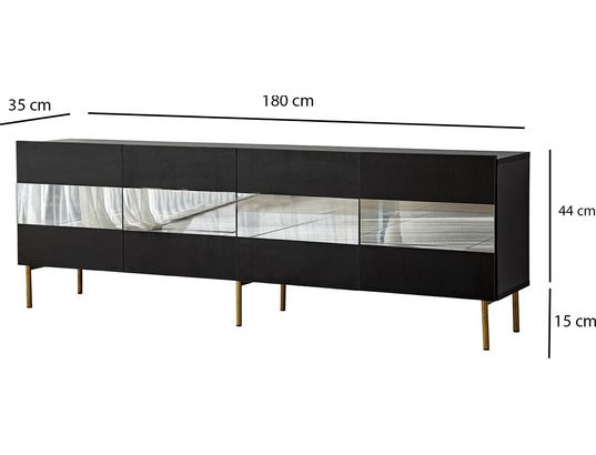 CONCEPT1 - Meuble TV Leon or fume 180 x 35 x h59 cm