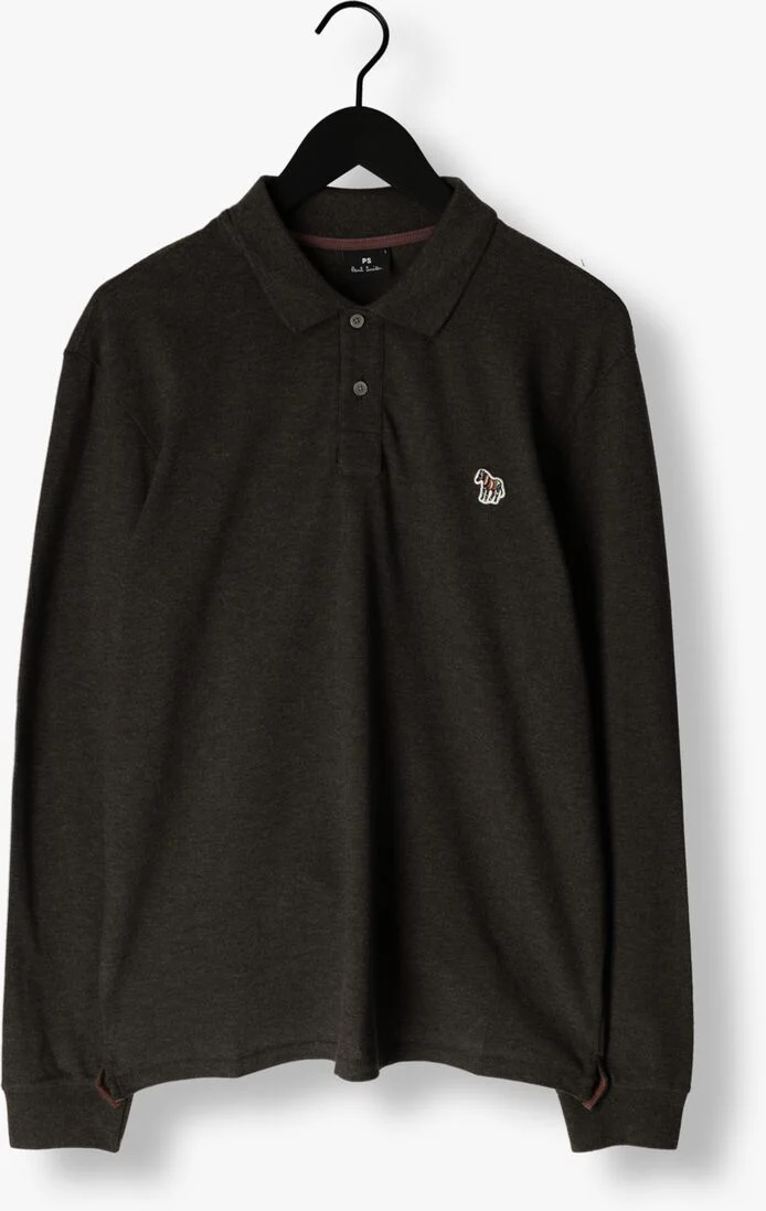 PS PAUL SMITH antraciet ps paul smith polo mens slim fit ls polo shirt zebra