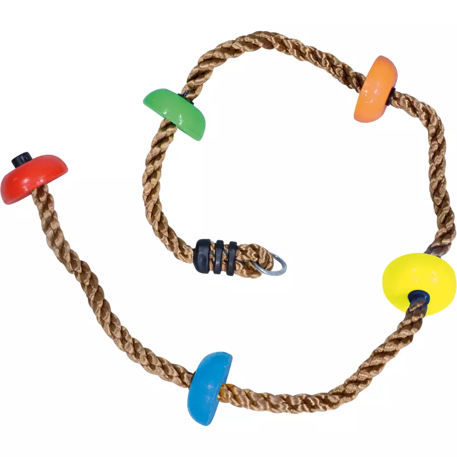 Bino Kletterseil mit bunten Holztritten