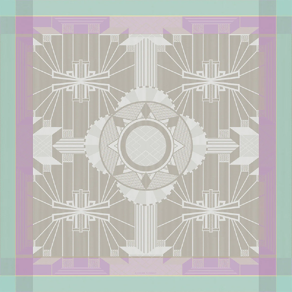 Nappe antitache déperlant pur coton gris 115x115 Garnier Thiebaut