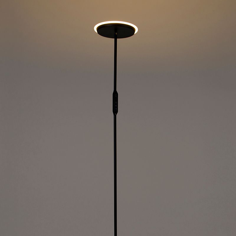 Vloerlamp zwart incl. LED met afstandsbediening - Bumu