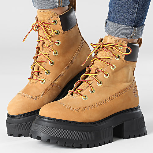 Boots Femme Sky 6 Inch Lace Up A2KMU Wheat Nubuck